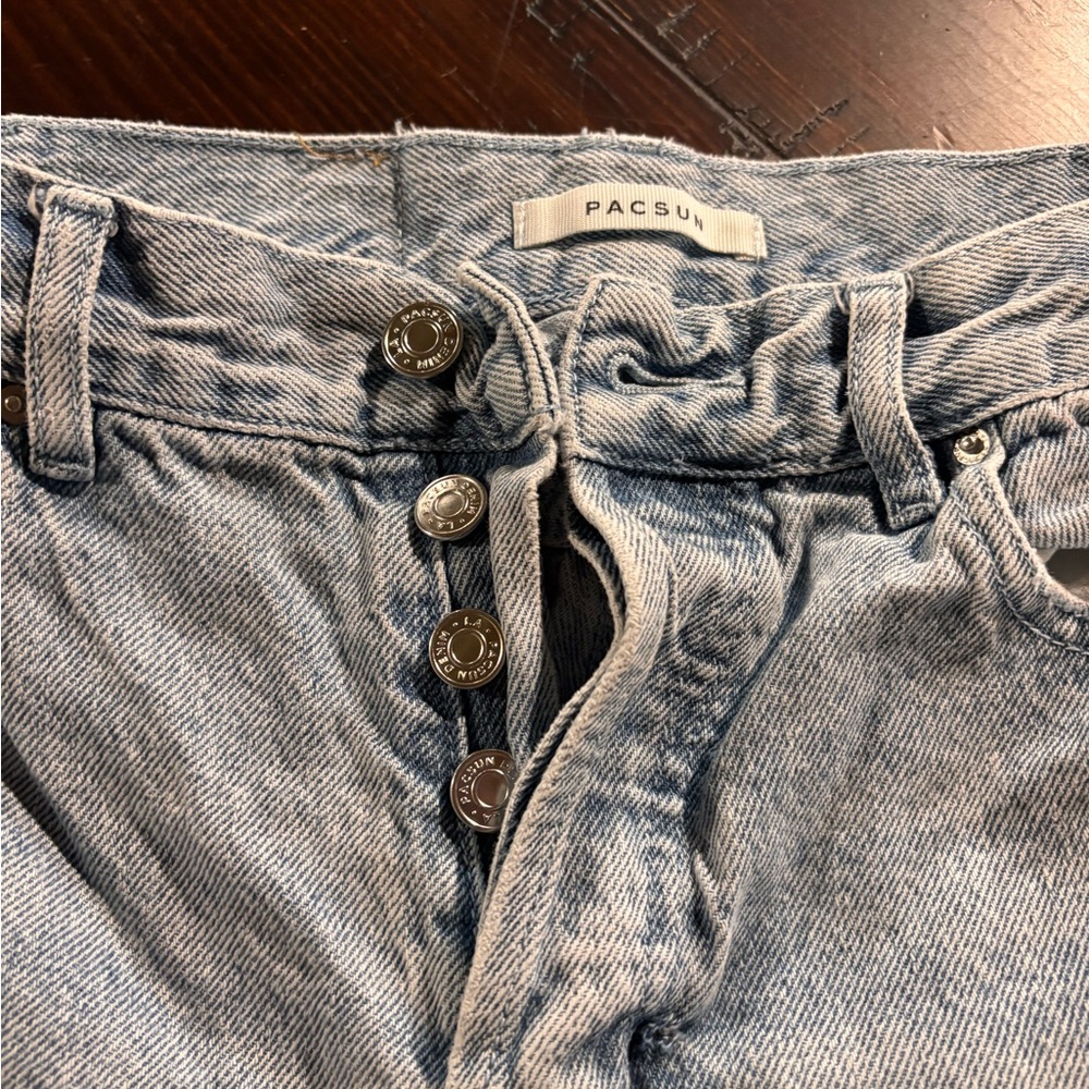 PacSun Light Blue High-Rise Button-Fly Jeans